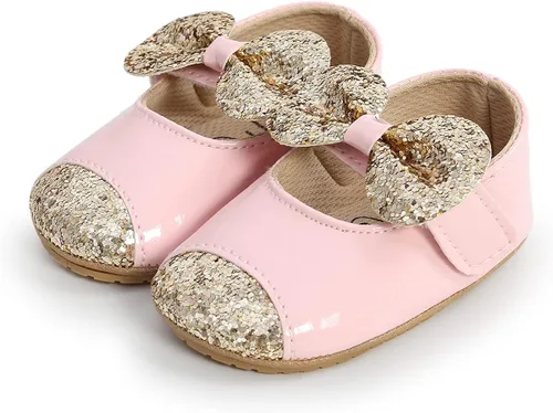 Miniatura 7 de Antheron Baby Girls Mary Jane Flats - Mocasines para bebé con suela suave, diseño floral brillante