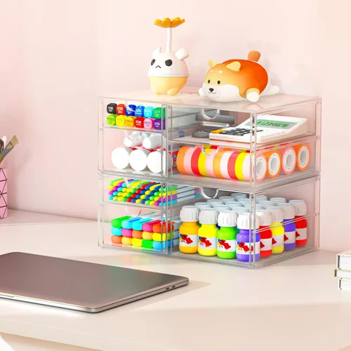 Miniatura 7 de caktraie - Organizador de maquillaje acrílico versátil, organizador de cajones - Almacenamiento de escritorio transparente para cosméticos
