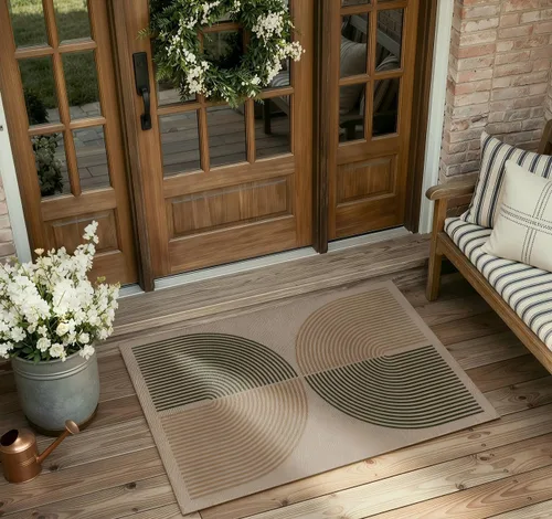 Miniatura 33 de Alfombra Moderna de Yute Fácil de Limpiar Arcoíris Lahome, 2x6 Alfombra de Pasillo Lavable para Cocina, Alfombras de Pasillo para Pasillos, Alfombra