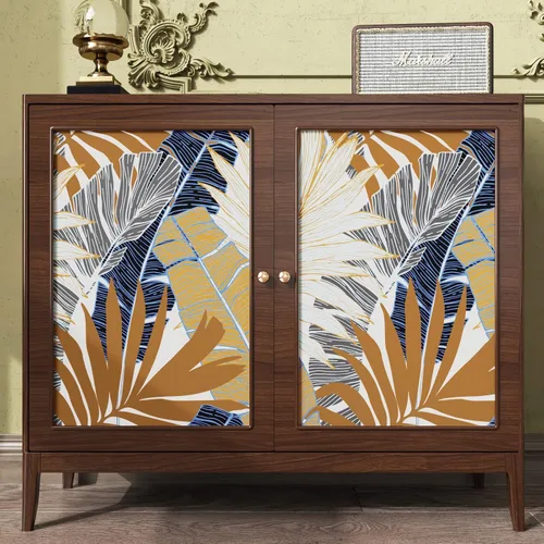 Miniatura 6 de Wallercity Papel Tapiz de Hojas Botánicas Tropicales Papel Tapiz Floral de Plantas Marrones para Sala de Estar Dormitorio Papel Tapiz Despegar