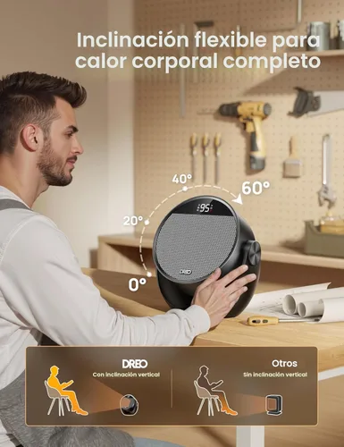 Miniatura 5 de Dreo Calentador de espacio de 1500 W, inclinación ajustable de 60°, calentadores eléctricos portátiles de 10.5 pies/s para uso en interiores