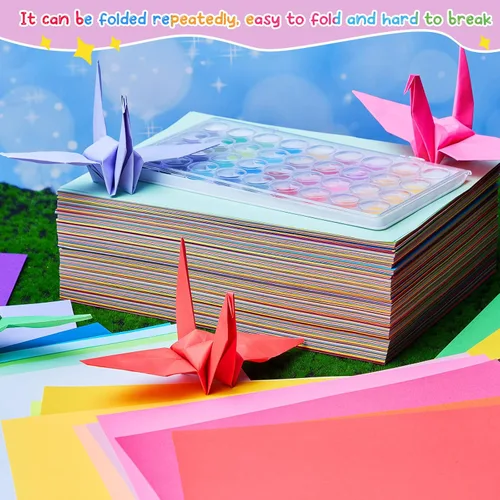 Miniatura 7 de Henoyso 1000 hojas de papel de construcción a granel, 9 x 12 pulgadas, papel ligero de colores surtidos para niños, profesores, suministros Varios