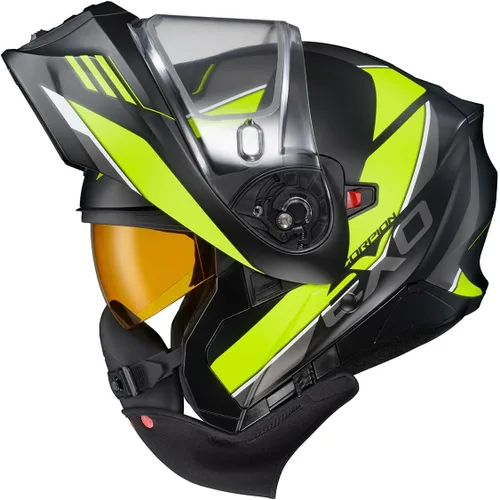 Miniatura 5 de ScorpionEXO GT930 - Casco modular para moto de nieve de aventura en clima frío, escudo de doble panel con caja de respiración y módulo de bolsillos
