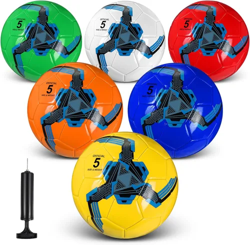 Miniatura 7 de Deekin Balón de fútbol a granel con bomba de tamaño 5/4/3 para interior y exterior, práctica deportiva, competición, accesorios de entrenamiento