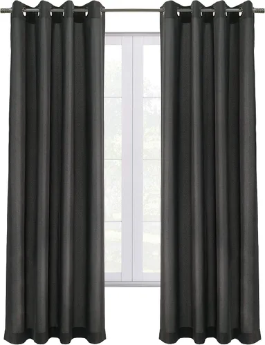 Miniatura 2 de Loft Living Elba Total Blackout - Panel de cortina texturizada, 52 x 84 pulgadas, color carbón