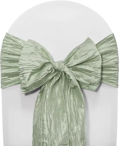 Miniatura 8 de YOUR CHAIR COVERS - Fajas para sillas de tafetán arrugadas color champán (paquete de 10), fajas para bodas, eventos, hoteles y servicios de catering