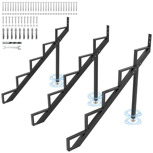 Miniatura 14 de Paquete de 3 elevadores de escalera de acero de 1 escalón, cuerda de escalera de metal resistente, cuerda de escalera de acero resistente