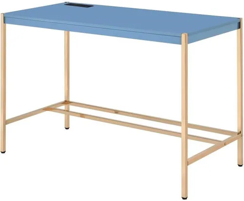 Miniatura 10 de Acme Midriaks - Escritorio de madera con puerto USB en azul y dorado