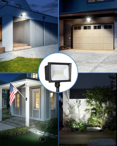 Miniatura 7 de DEWENWILS - Luz LED de inundación de 65 W para exteriores con montaje en nudillos, luz de seguridad LED impermeable IP65 superbrillante de 6670 lm