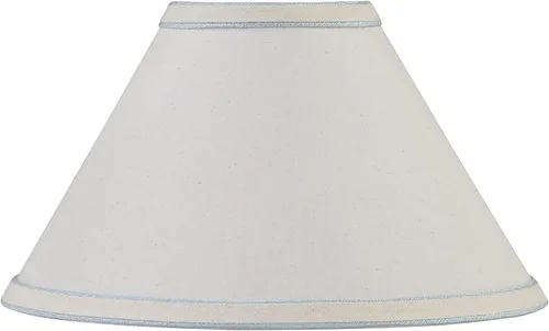 Aspen Creative 56022 Empire Uno - Pantalla de lámpara en color crema con azul polvo, parte superior de 4 pulgadas x 11 pulgadas inferior x 7