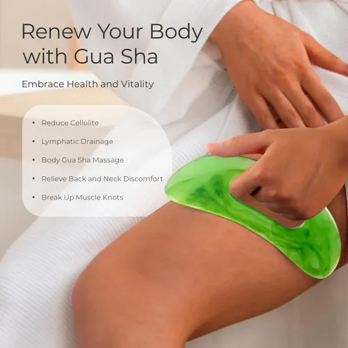 Miniatura 4 de Scienlodic - Herramienta de masaje corporal Gua Sha con asa, herramienta Guasha más grande para masaje de espalda, cuello, cara y pierna, drenaje