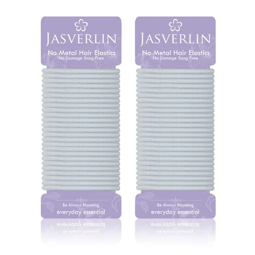 Miniatura 12 de JASVERLIN Lazos elásticos para cola de caballo para cabello grueso, para mujeres, niñas y hombres, antideslizantes, por rotura, sin enredos