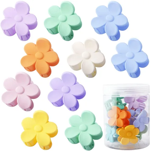 Miniatura 10 de Pinzas para el cabello pequeñas y lindas con flores para accesorios para el cabello, pinzas para el cabello para mujeres y niñas, color crema, 10