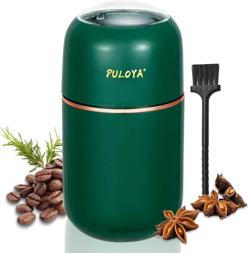 Molinillo de Café Eléctrico para Granos, Especias, Hierbas, Granos y Frutos Secos, Cuchillas de Acero Inoxidable, 2.8 oz, Verde