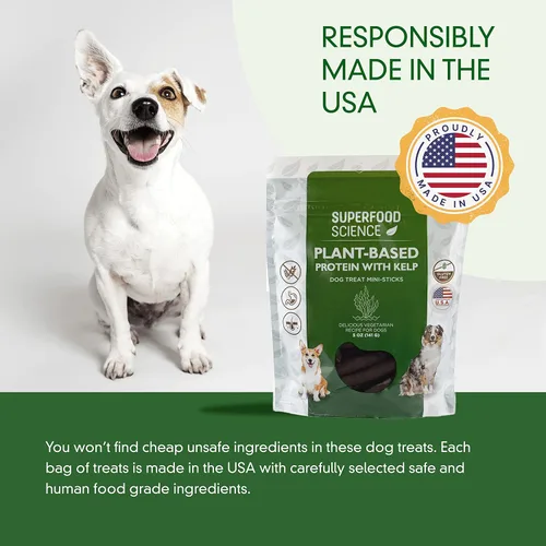 Miniatura 8 de Golosinas hipoalergénicas saludables para perros: aperitivos vegetarianos a base de plantas para perros con algas marinas, batata, chía, linaza
