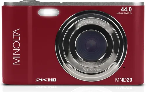 Miniatura 6 de Minolta MND20 44 MP 2.7K Ultra HD Cámara digital con caja de cámara Slinger (rojo)