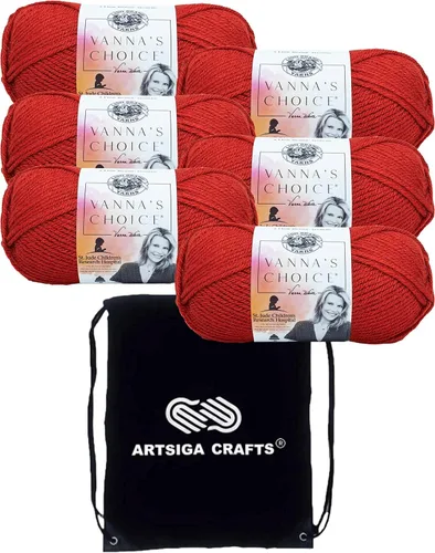 Miniatura 8 de Lion Brand Vanna's Choice Pink 860-101 (3 madejas - mismo lote de tinte) Estambre acrílico mediano Worsted #4 para ganchillo y tejer con bolsa