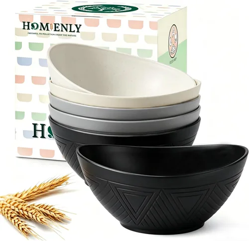 Miniatura 13 de Homienly Tazones para servir de 9.6 pulgadas, platos grandes para servir para fiestas de boda, 60 onzas para ensalada, guarniciones, pasta