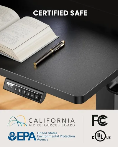 Miniatura 7 de ErGear Escritorio eléctrico de pie con bandeja para teclado, escritorio de altura ajustable de 44 x 24 pulgadas, escritorio de pie para oficina