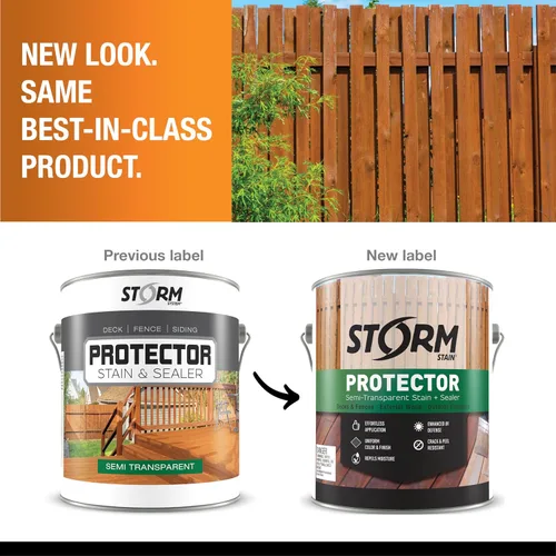 Miniatura 2 de Storm System Protector - Hickory, 1 galón, protege la madera exterior del agua y los rayos UV, revestimiento, tinte y sellador para cercas