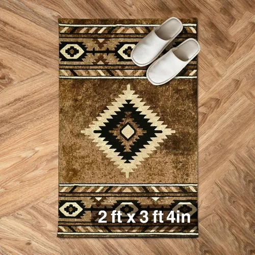 Miniatura 17 de YHSF South West - alfombra nativa americana del suroeste, fácil de limpiar, gruesa, suave y duradera, alfombra tribal inspirada en indios americanos