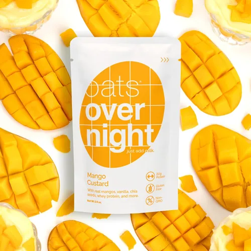 Miniatura 6 de Oats Overnight Crema de mango - Avena durante la noche con 0.71 oz de proteína, batido de proteína de desayuno alto en fibra, avena sin gluten