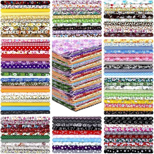 Irenare 100 piezas de tela de algodón de 8 x 8 pulgadas cuadrados precortados de tela de acolchado, tela floral de retazos de tela de retazos de