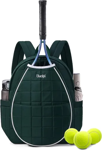 Miniatura 24 de Sucipi Bolsas de tenis para mujeres, Mochila bolsa acolchada para raqueta de tenis para raqueta de tenis, palas de pickleball, bádminton Negro