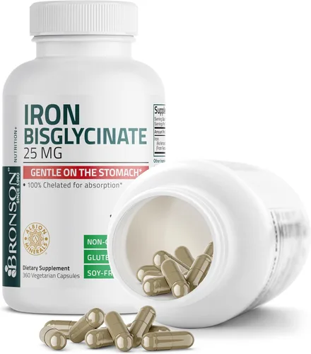 Miniatura 6 de Bronson Bisglicinato de Hierro 25 mg Suave para el Estómago, Apoya la Energía y la Producción Saludable de Glóbulos Rojos - Fórmula sin