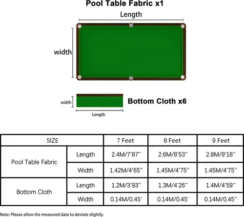Miniatura 3 de Scott Edward Fieltro profesional para mesa de billar que se adapta a mesa estándar de 7/8/9 pies, paño de mesa de billar snooker para interiores
