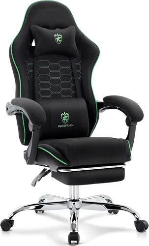 Miniatura 14 de Silla Gaming, Silla de Oficina para Computadora con Reposapiés, Soporte Lumbar de Masaje y Almohadilla de Gel, Silla Ergonómica Reclinable Ajustable