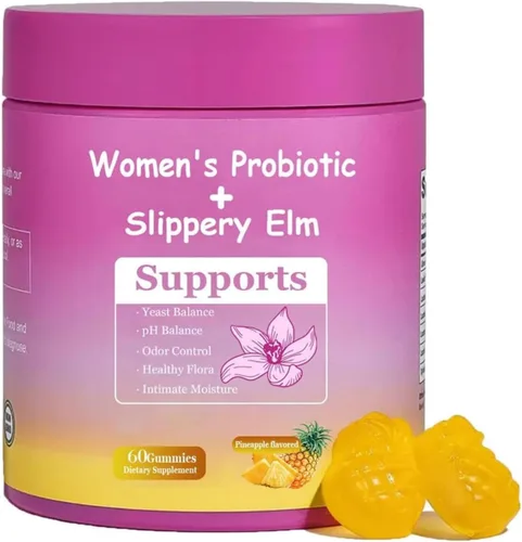 Her Juicy - Gomitas de probióticos femeninos para mujer, sabor a piña, apoya el equilibrio del pH, la salud intestinal y el sistema inmunológico, 1