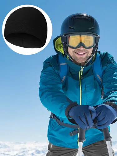 Miniatura 4 de SATINIOR 4 gorros de algodón con diseño de calavera para hombres y mujeres, gorro polar cálido y suave para invierno
