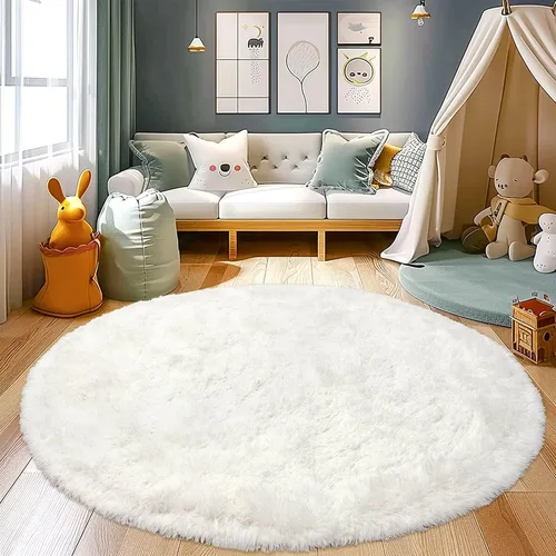 Miniatura 25 de Awaytail Alfombra Esponjosa Lavable 2x3 Pies, Pura Negra Alfombra para Silla de Escritorio Antideslizante, Alfombra Supersuave para Niños