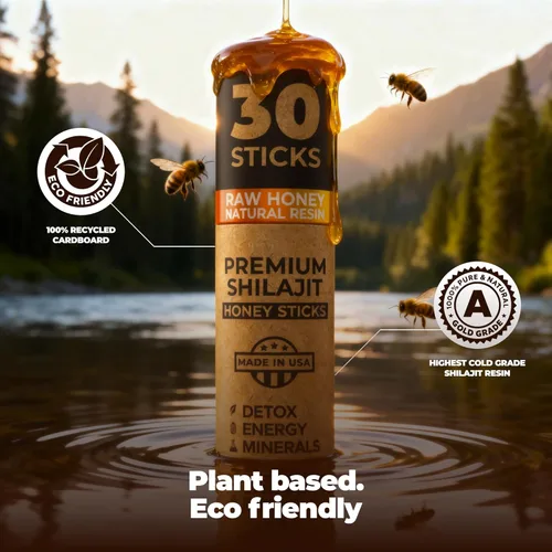 Miniatura 9 de NATURAL SHILAJIT Palitos de miel – Resina Shilajit con miel cruda, ácido fúlvico y oligominerales, nutrientes a base de plantas para energía, apoyo