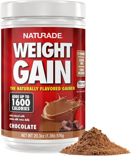 Naturade - Mezcla de bebida totalmente natural para ganar peso - Sin gluten, sabor delicioso, 1600 calorías por porciones - Ganador de masa con