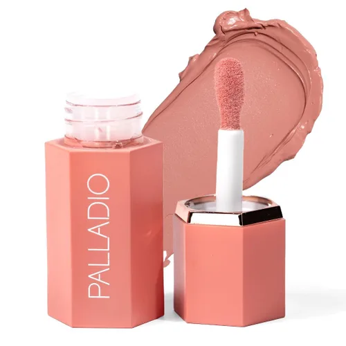 Miniatura 10 de Palladio Rubor líquido para mejillas y labios maquillaje 2 en 1, fórmula de crema sin peso, a prueba de manchas de larga duración, aspecto natural