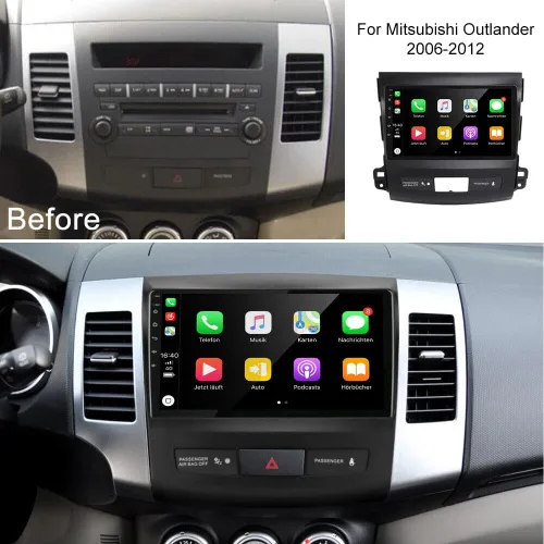 Miniatura 2 de 8Core 4GB+64GB Android 15 para Mitsubishi Outlander Radio 2006-2012 con 9 IPS Pantalla táctil GPS Unidad principal de navegación GPS incorporado DSP