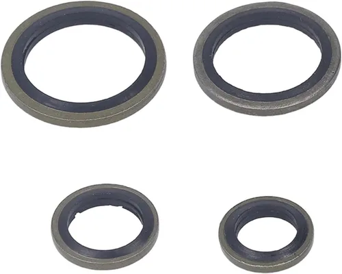 Miniatura 5 de 110 Pcs 8 Sizes Oil Seal Washer Assortment Kit, M6 M8 M10 M12 M14 M16 M18 M20 Rubber Bonded Seal Oil Gasket Metal Sealing Washer Automotive Engine