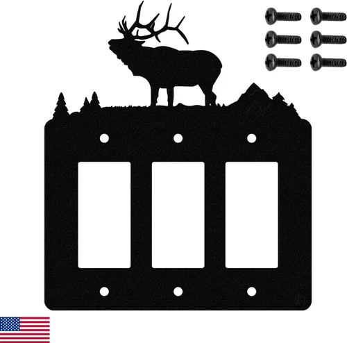 Miniatura 16 de Solitary Elk - Placa de pared dúplex individual (potencia única, negro)