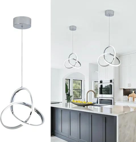 Miniatura 23 de MAYNA Lámpara Colgante LED en Espiral, Candelabro LED Moderno de 18W, 4000K Lámpara Colgante de Altura Ajustable para Cocina, Sala de Estar