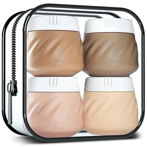 Miniatura 22 de Gemice Recipientes de viaje para artículos de tocador, tarros de crema de silicona, aprobados por la TSA, recipientes de tamaño de viaje con bolsa