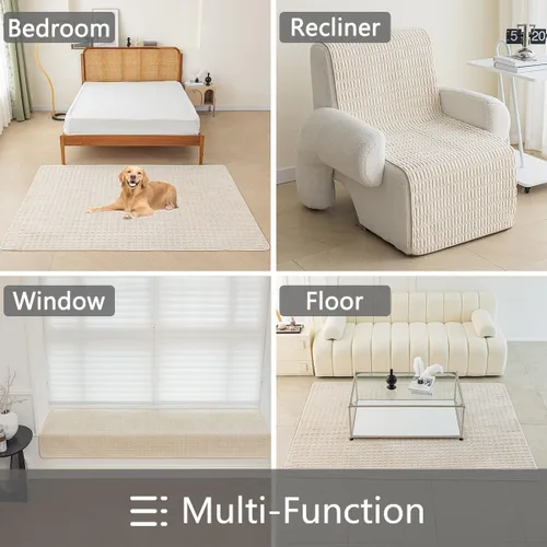 Miniatura 6 de Muamar Funda de sofá para cama de perro, funda antideslizante impermeable para sofá de sala de estar, tapete de asiento, tapete para perro, Blanco