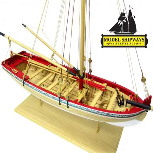 Miniatura 2 de MS1457CBT MODELO SHIPWAYS 18TH SIGLO LONGBOAT STARTER KIT CON HERRAMIENTAS - Escala 1:48 Tablón de madera sobre marco