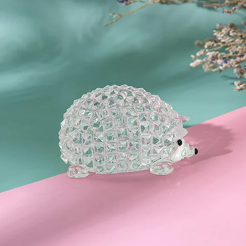 Miniatura 3 de LONGWIN Mini estatuas de vidrio erizo de cristal figuras coleccionables de animales de cristal adornos decorativos de mesa para el hogar