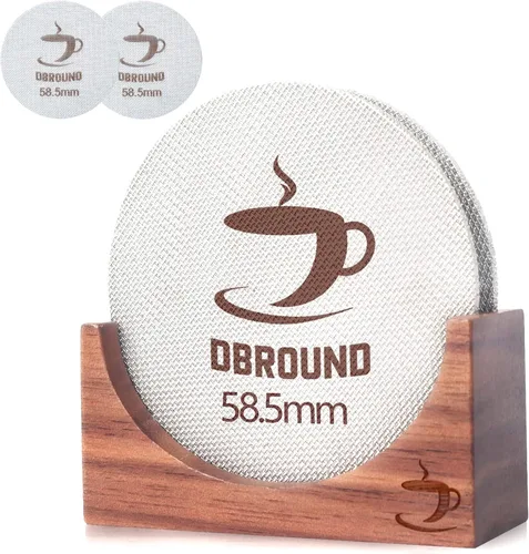 Miniatura 9 de Pantalla de disco de 2.008 in – 2 paquetes de pantalla de disco de espresso reutilizable con soporte de madera, pantalla de disco de acero