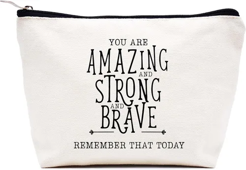 LIBIHUA Bolsa de maquillaje para mujer, bolsa de cosméticos regalos para ella, bolsa de viaje femenina, Beige, 551-you Are Amazing