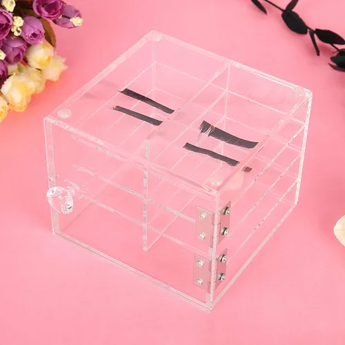 Miniatura 9 de Pestañas de injerto, caja de acrílico de 8 capas, organizador de maquillaje para extensiones de pestañas, estuche cosmético adecuado para uso