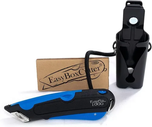 Miniatura 2 de EasyCut 1000 Cuchillo utilitario retráctil seguro para cortar cajas, azul, 09780