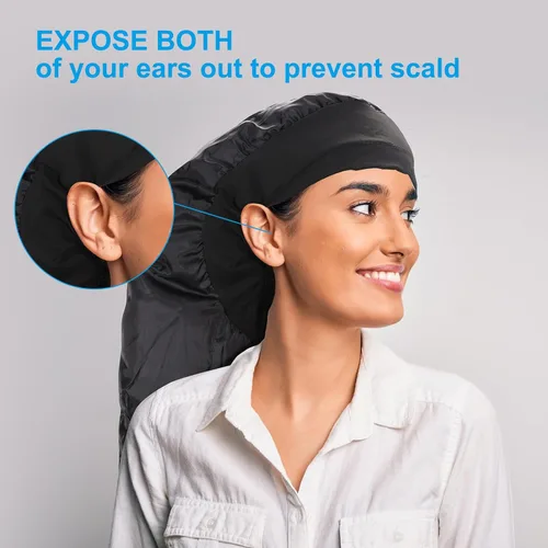 Miniatura 7 de Gorro de secador de pelo grande con capucha mejorada con tubo largo para un secado rápido, se adapta a todos los tamaños de cabeza y peinado